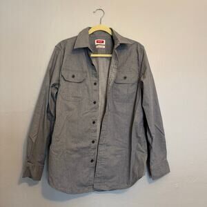 Wrangler Flex for Comfort Light Gray Button Down Shirt